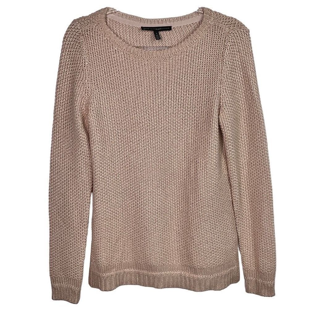 White House Black Market Dusty Pink Long Sleeve Knit Sweater Small
